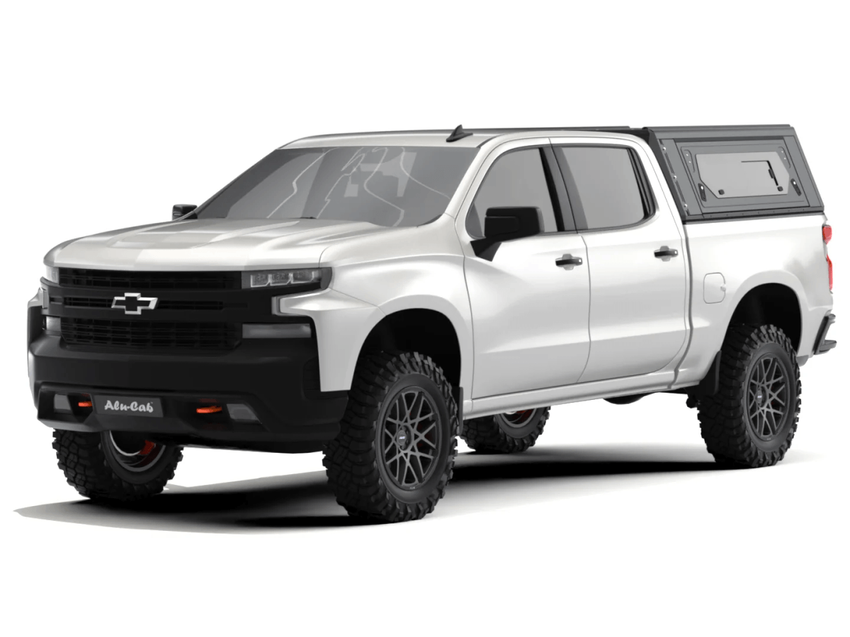 Alu-Cab Contour Hardtop, Chevrolet Silverado / GMC Sierra 1500 2019+ Short Bed (Med sideruder)