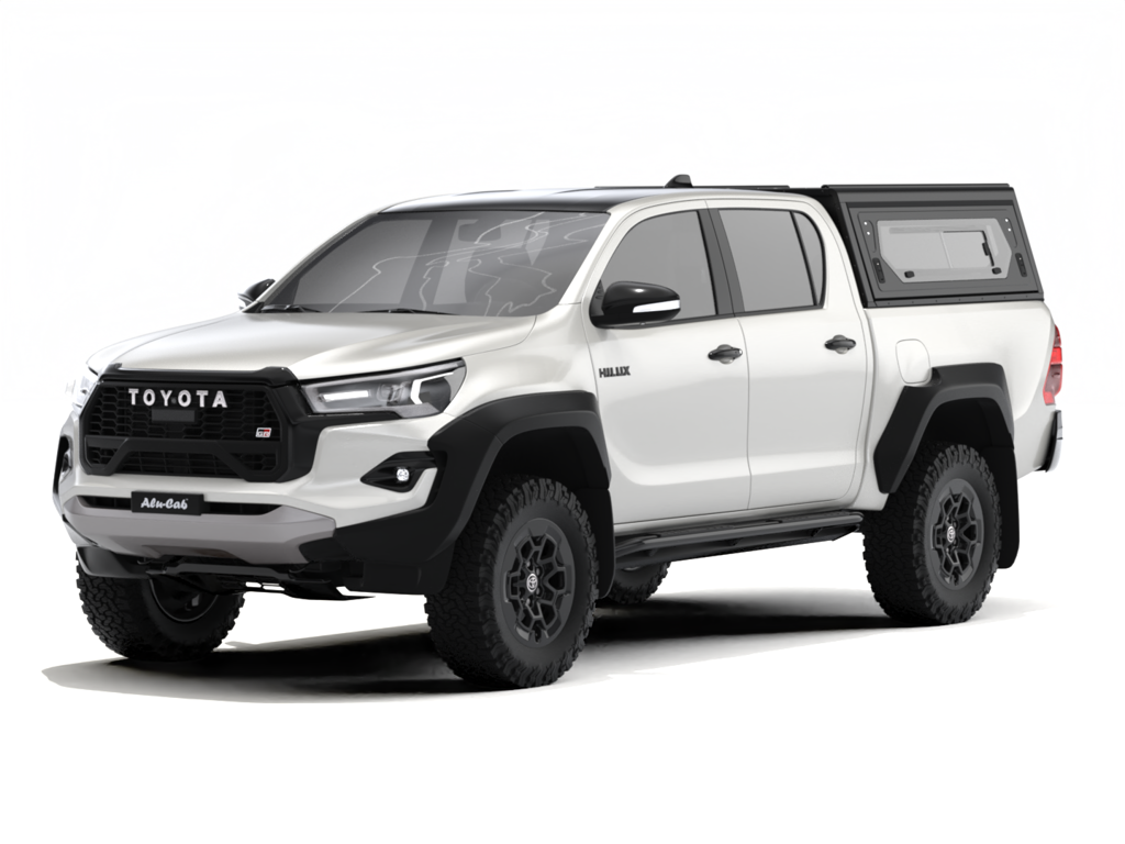 Alu-Cab Contour Hardtop, Toyota Hilux 2016-2025 Double Cab (Med sideruder)
