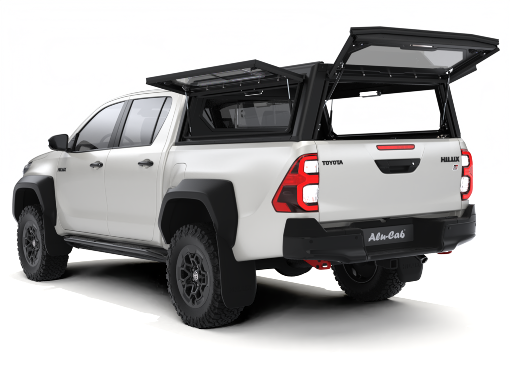 Alu-Cab Contour Hardtop, Toyota Hilux 2016-2025 Double Cab (Med sideruder)