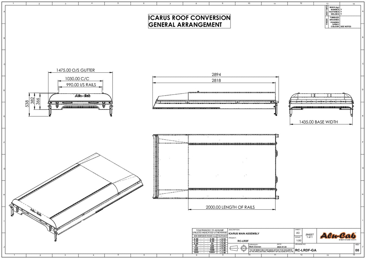 Alu-Cab Icarus Roof Conversion, Land Rover Defender 110 – Hvid