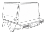 AluBlack 3/4-Canopy flatbed – Ford Ranger 2023+ Double Cab