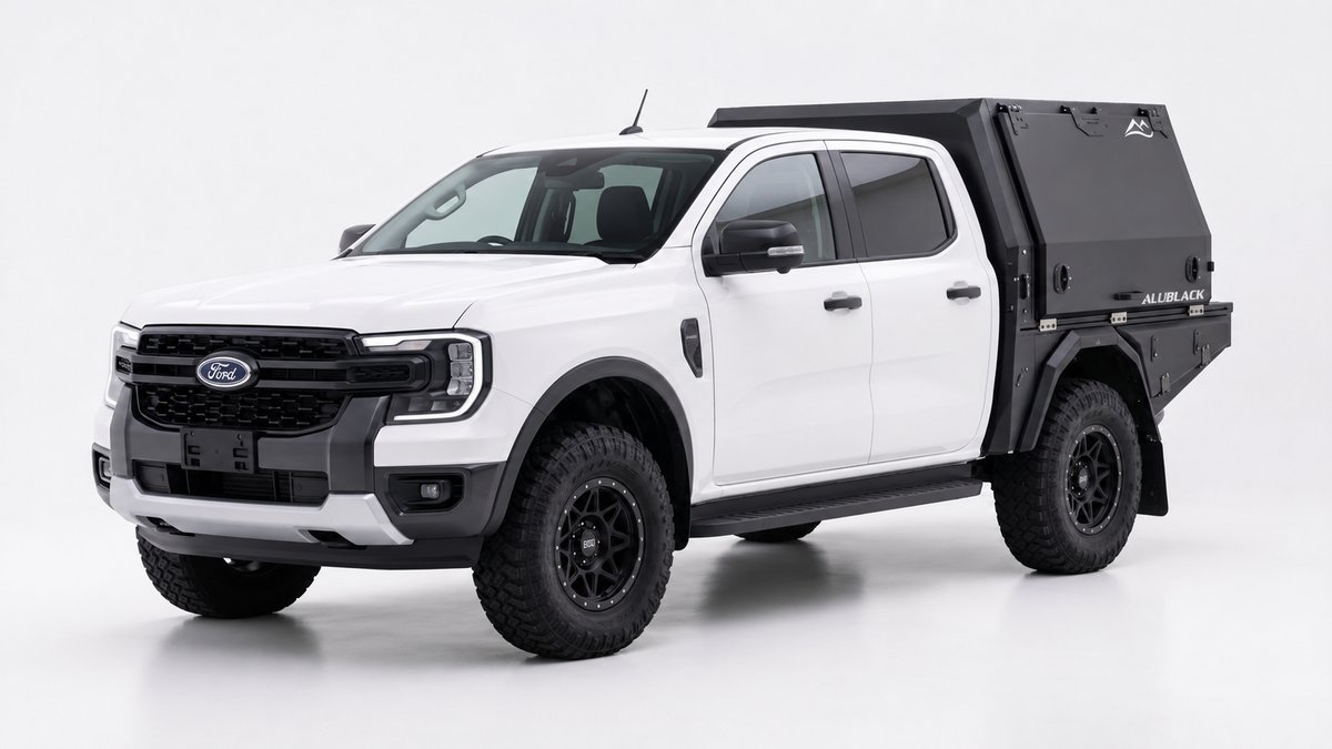 AluBlack 3/4-Canopy flatbed – Ford Ranger 2023+ Double Cab