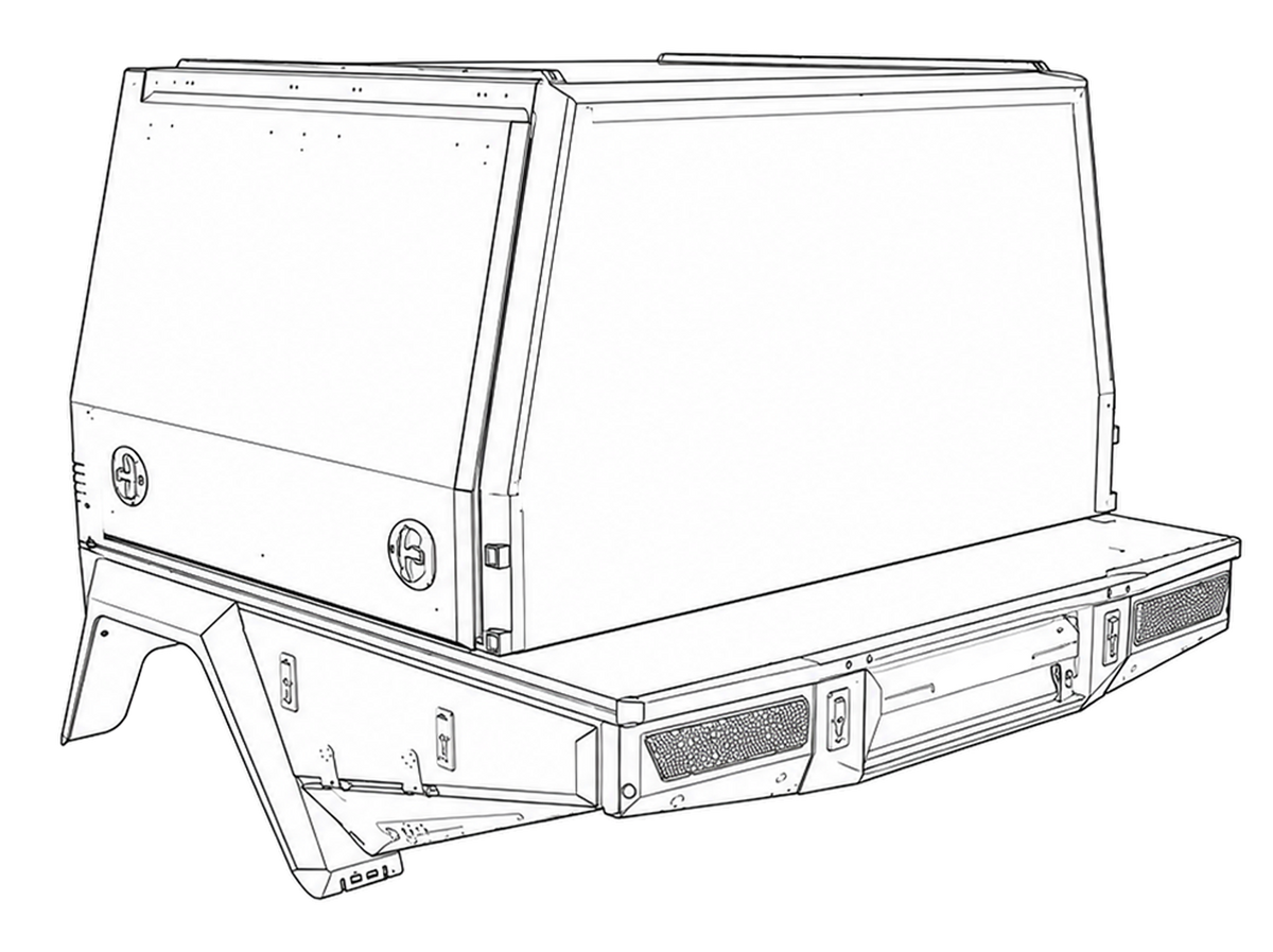 AluBlack 3/4-Canopy flatbed – Isuzu D-Max 2023+ Double Cab