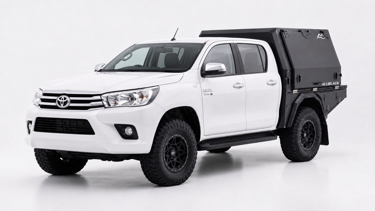 AluBlack 3/4-Canopy flatbed – Toyota Hilux 2016+ Double Cab
