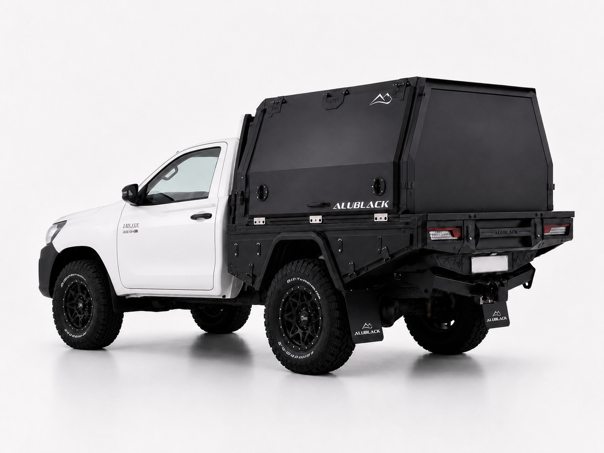 AluBlack 3/4-Canopy flatbed – Toyota Hilux 2016+ Single Cab