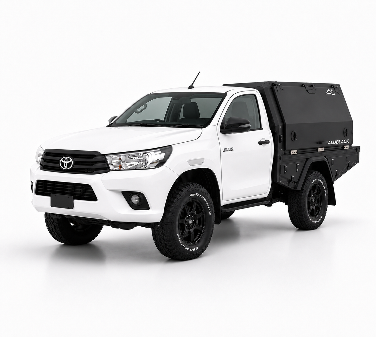 AluBlack 3/4-Canopy flatbed – Toyota Hilux 2016+ Single Cab