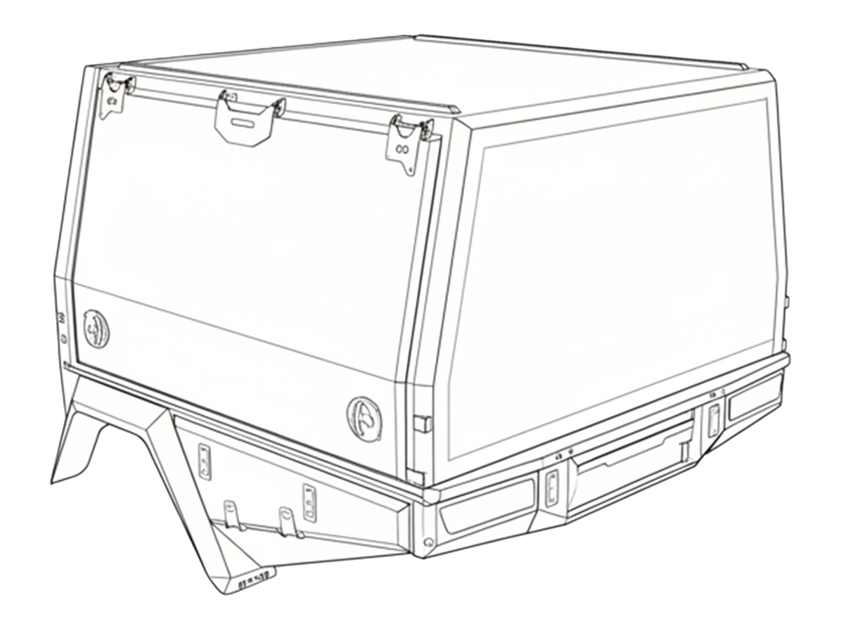 AluBlack Canopy flatbed – Ford Ranger 2023+ Double Cab