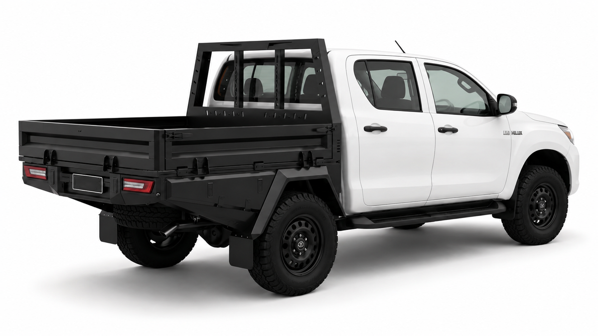 AluBlack Drop-Sides flatbed – Toyota Hilux 2016+ Double Cab