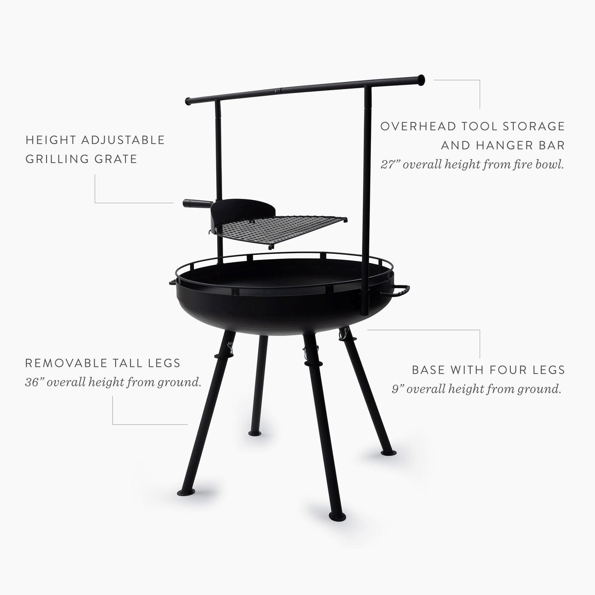 Barebones Cowboy Fire Pit Grill 76 cm (30")