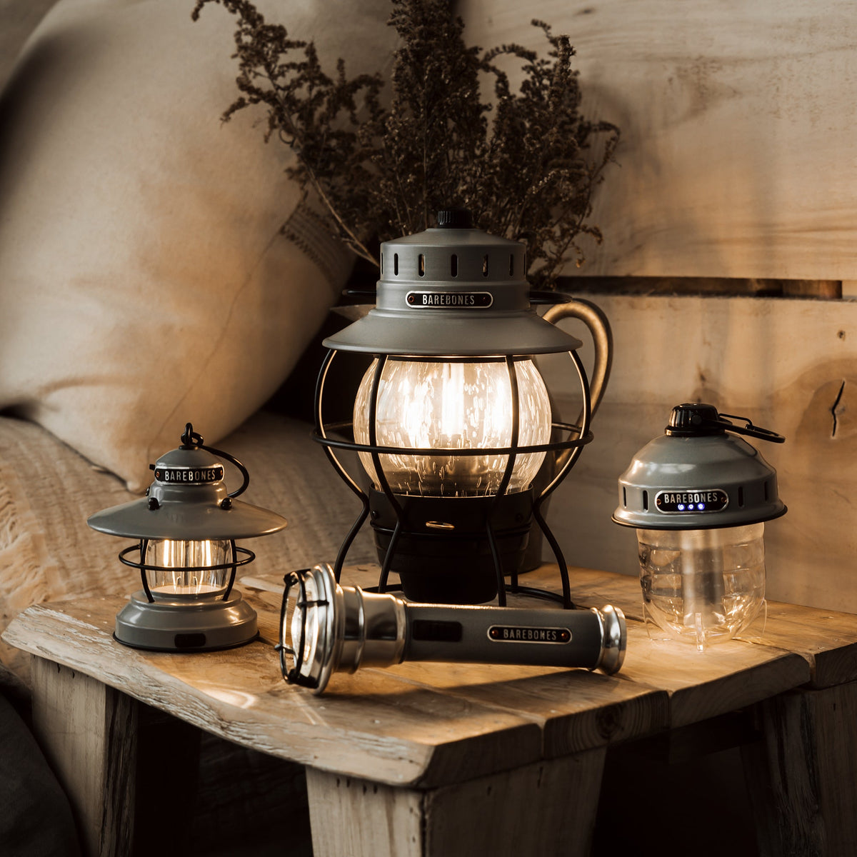 Barebones Edison Mini Lanterne – Slate Grey