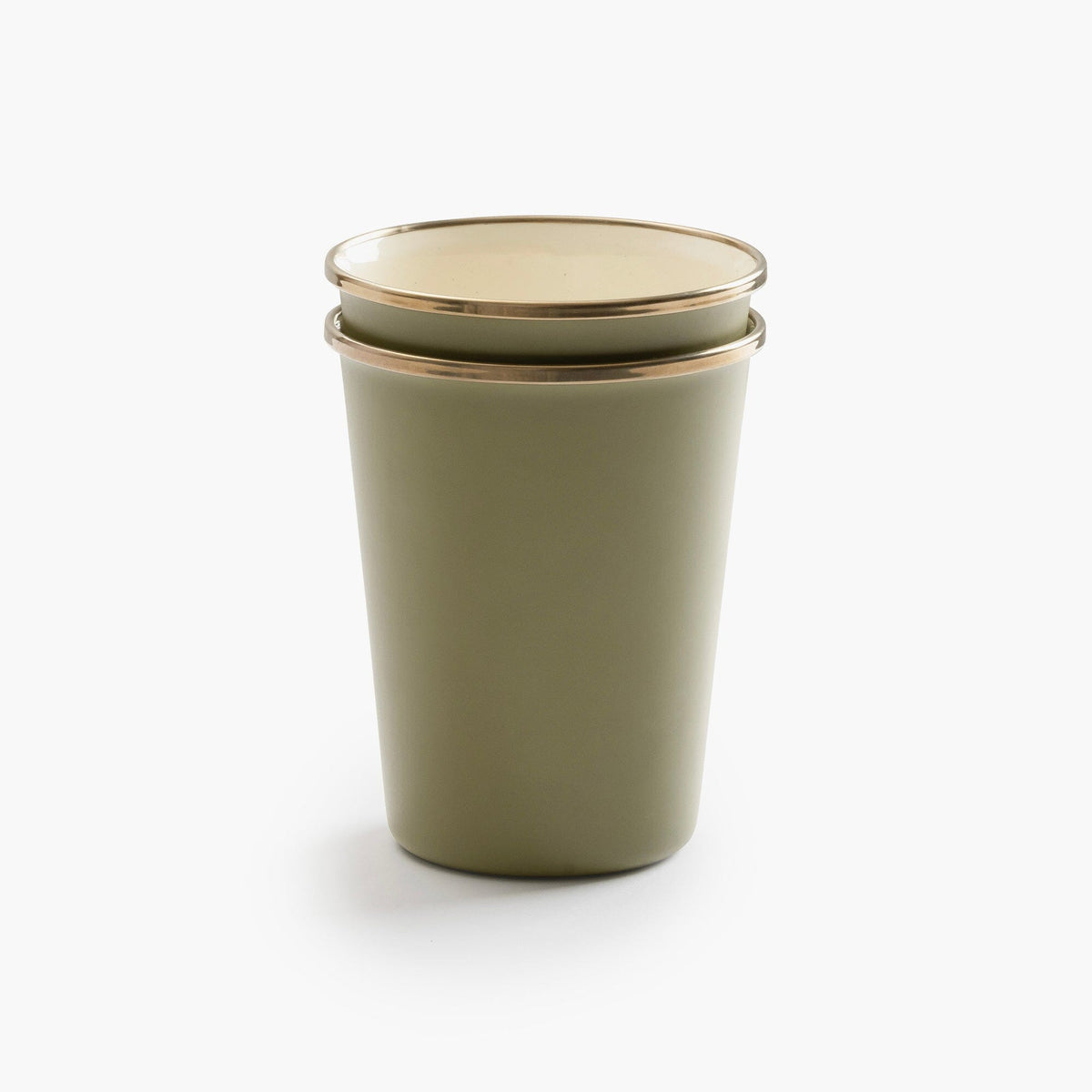 Barebones Emalje 2-Tone Høje Kopper, 2 stk. – Olive Drab