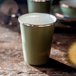 Barebones Emalje 2-Tone Høje Kopper, 2 stk. – Olive Drab