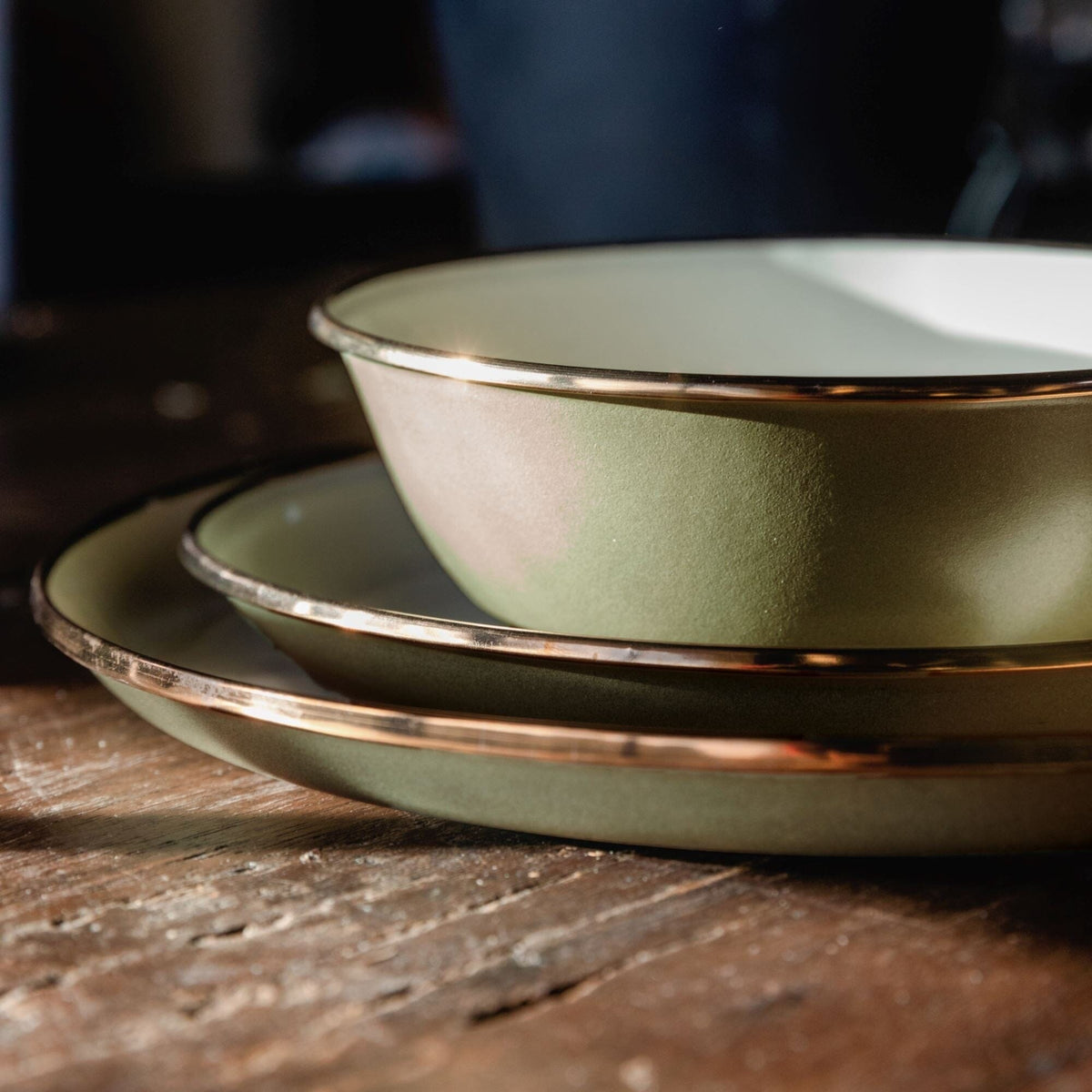 Barebones Emalje 2-Tone Høje Kopper, 2 stk. – Olive Drab