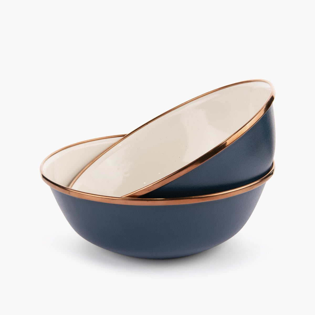 Barebones Emalje 2-Tone Skåle, 2 stk. – Indigo Blue