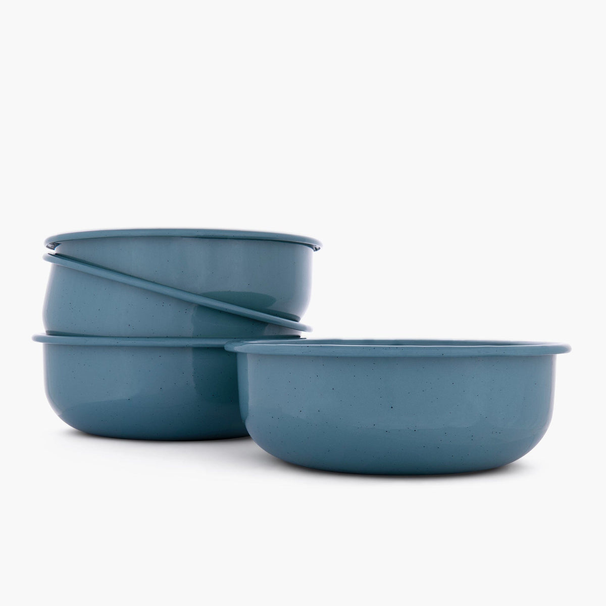 Barebones Rolled Enamelware Skål – Smoky Blue