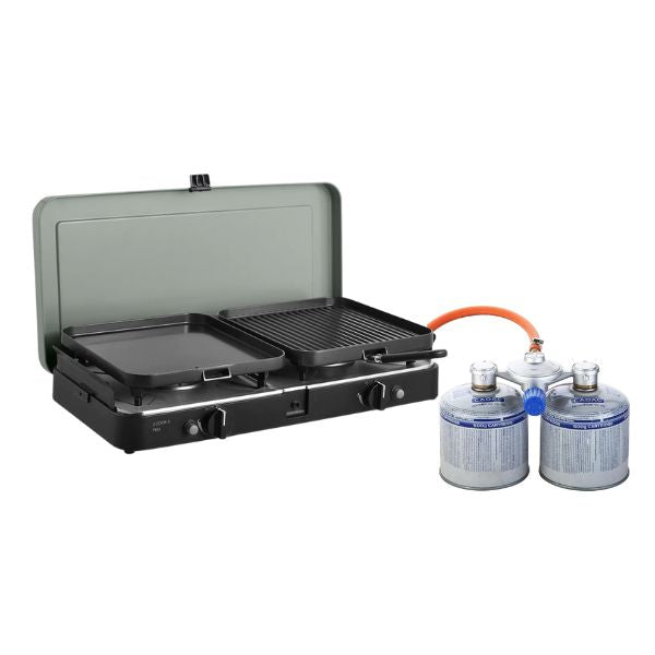 Dometic 2 Cook 3 Pro Deluxe gasblus (med Dual Power Pak)
