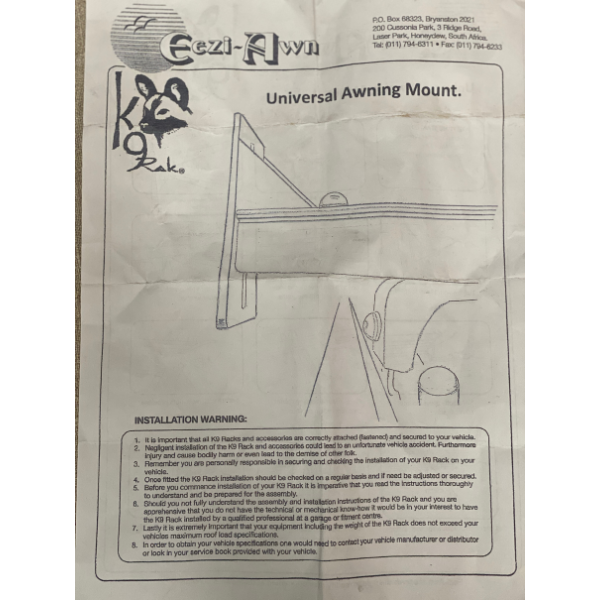 Eezi-Awn Universal brackets