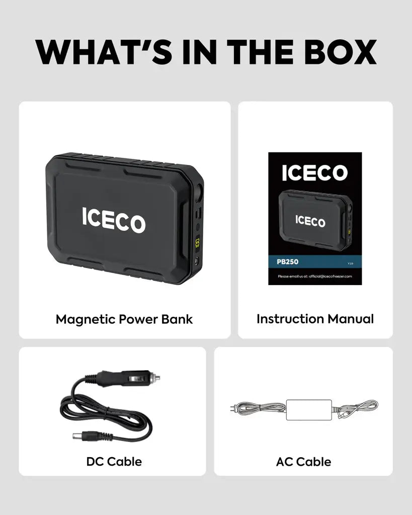 ICECO magnetisk powerbank, 250 Wh (sæt)