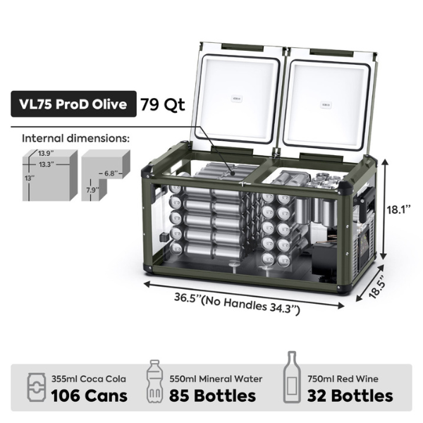 ICECO VL75PROD Dual Zone køleskab, 75 L – Grå