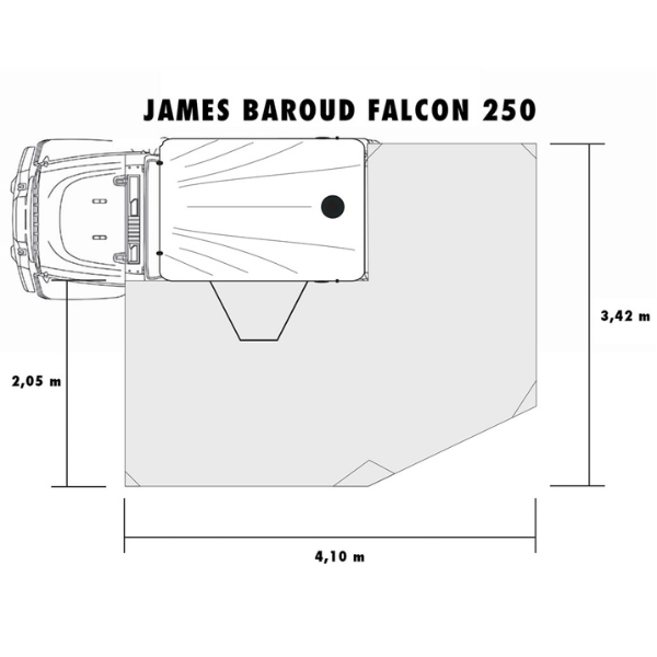 James Baroud Falcon 270 graders markise (Venstrehængt)