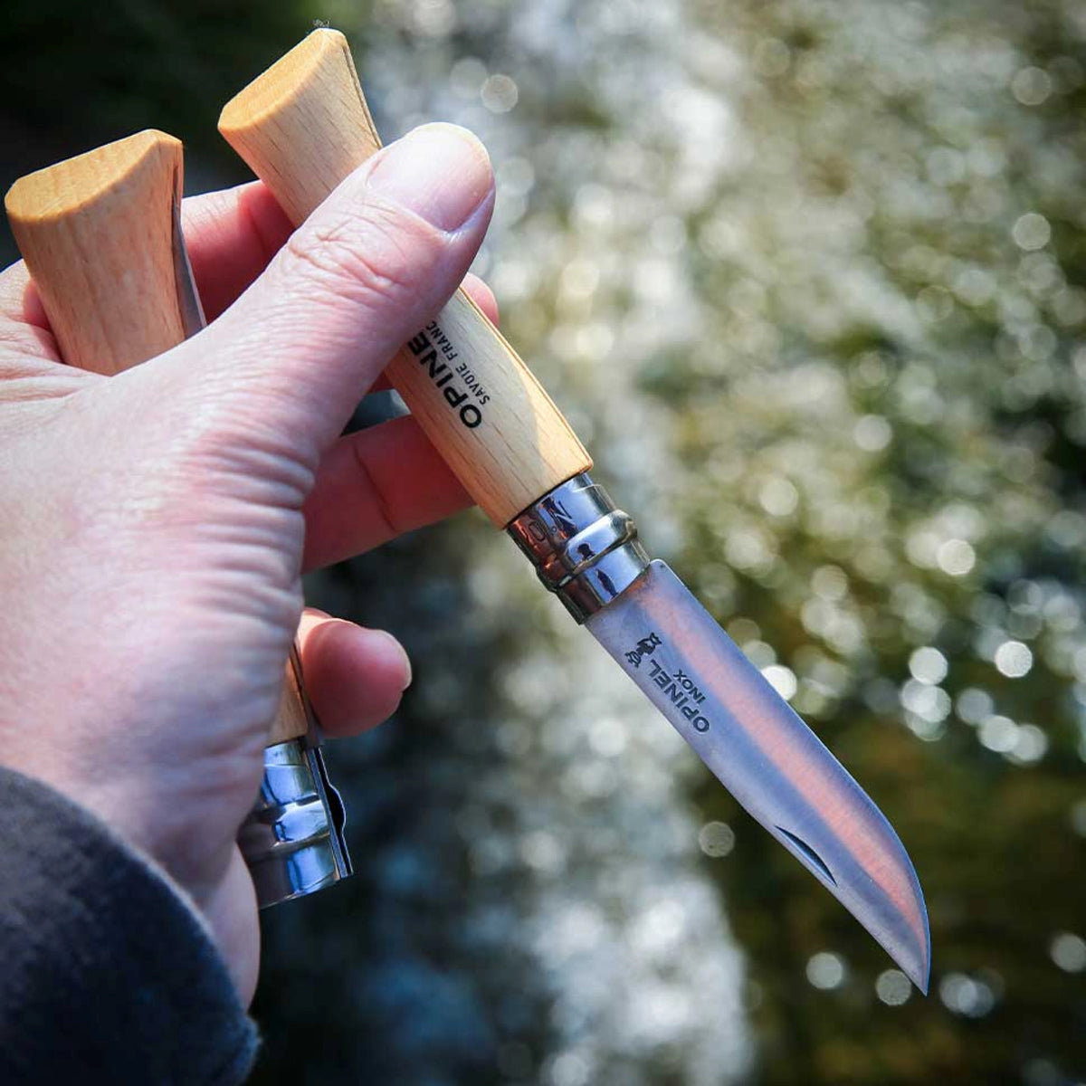 Opinel No. 7 lommekniv – bøg i brug