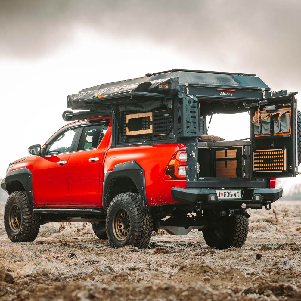 Tailgate Gear indretning til Alu-Cab ModCap & Canopy Camper